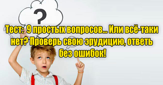 9 простых вопросов… Или всё-таки нет? Проверь свою эрудицию, ответь без ошибок!