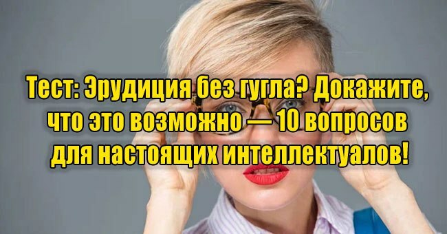 Эрудиция без гугла? Докажите, что это возможно — 10 вопросов для настоящих интеллектуалов!