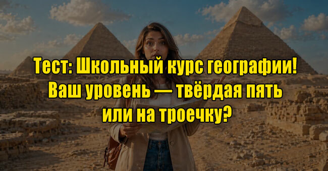 Школьный курс географии! Ваш уровень — твёрдая пять или на троечку?