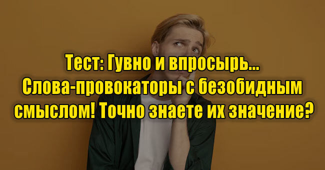 Гувно и впросырь... Слова-провокаторы с безобидным смыслом! Точно знаете их значение?