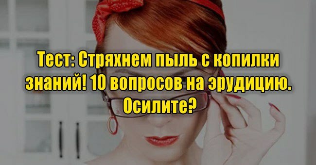 Стряхнем пыль с копилки знаний! 10 вопросов на эрудицию. Осилите?