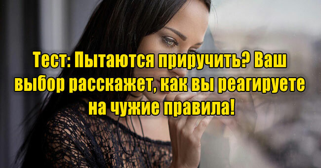 Пытаются приручить? Ваш выбор расскажет, как вы реагируете на чужие правила!