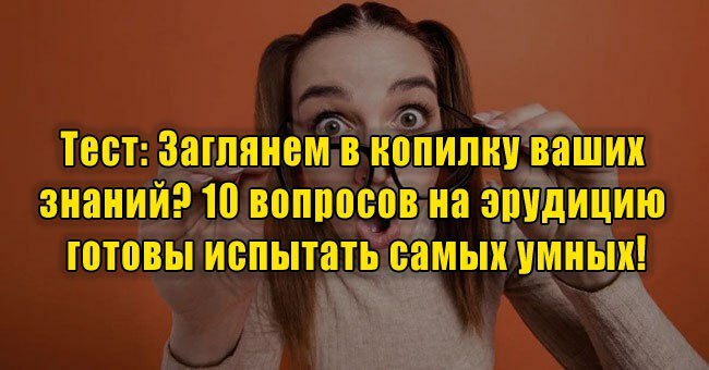 Заглянем в копилку ваших знаний? 10 вопросов на эрудицию готовы испытать самых умных!