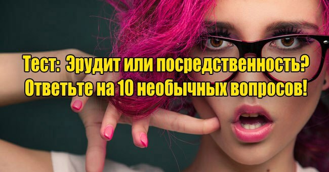 Эрудит или посредственность? Ответьте на 10 необычных вопросов!