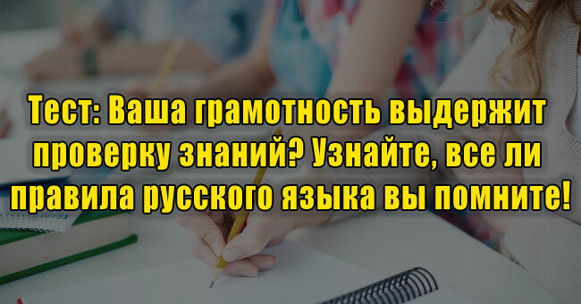 Ваша грамотность выдержит нашу проверку знаний? Узнайте, все ли правила русского языка вы помните!