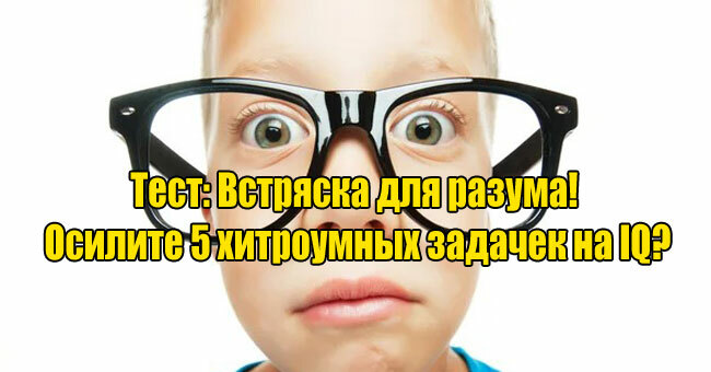 Встряска для разума! Осилите 5 хитроумных задачек на IQ?