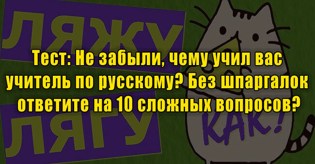 Не забыли, чему учил вас учитель по русскому? Без шпаргалок ответите на 10 сложных вопросов?